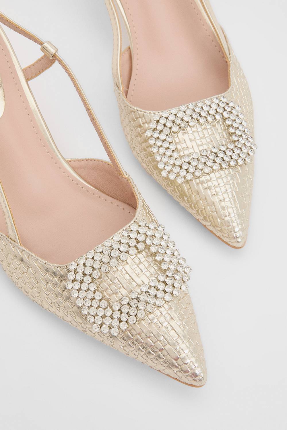 Oasis Escarpins Layla À Talon Bobine Bout Pointu Finition Carrée Ornements Tressés En Synthétiquecuir