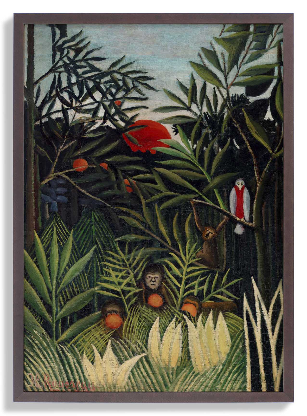 Affen und Papagei von Rousseau Kunstdruck