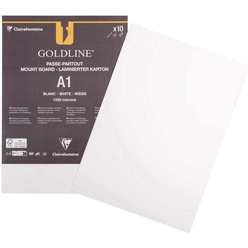 Goldline contrecollé pour passe-partout paquet 10F A1 1,25mm - Blanc