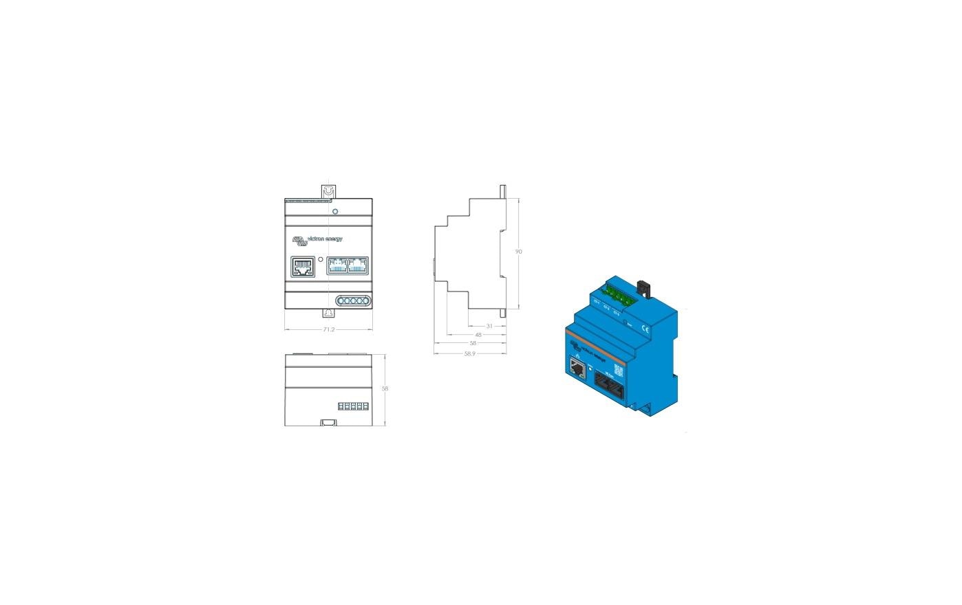 Energiemessgerät VM-3P75CT mit ansteckbaren Stromwandlern<br>Energiezähler VM-3P75CT