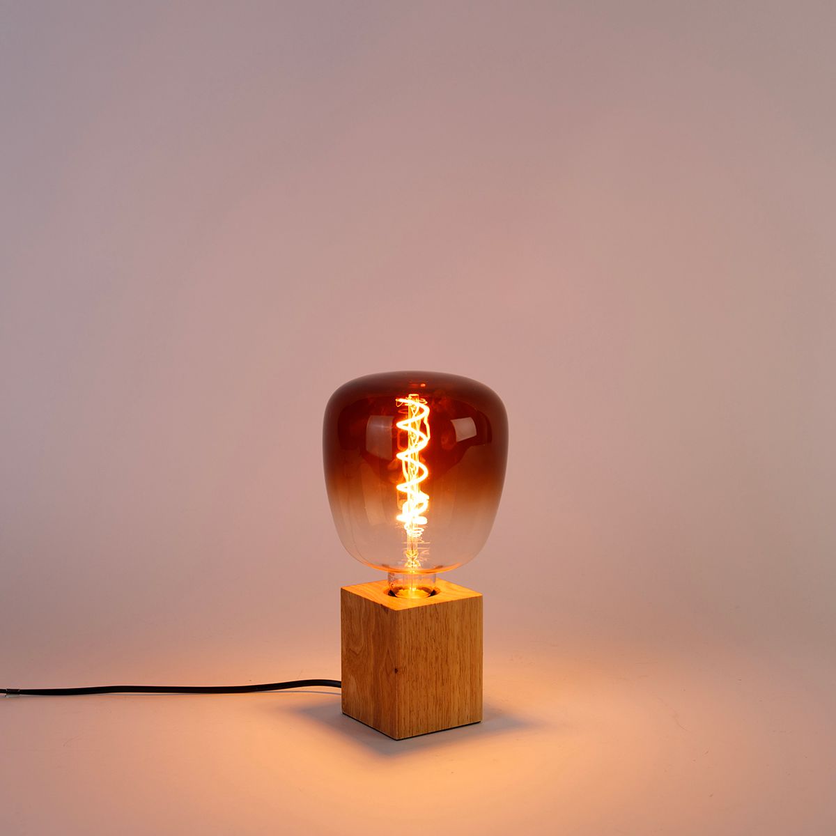 Landelijke tafellamp hout naturel incl. LED G140 - Bloc