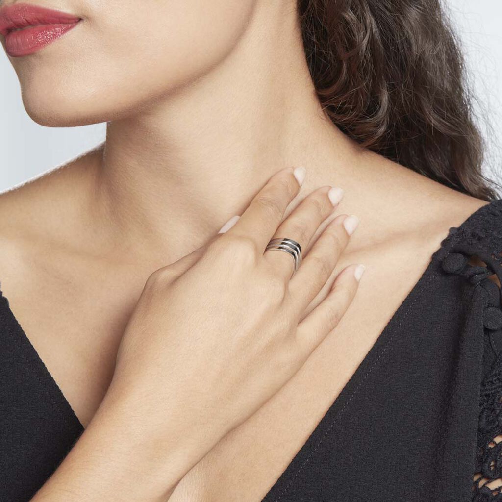 Bague Ajustable Abid Acier Blanc
