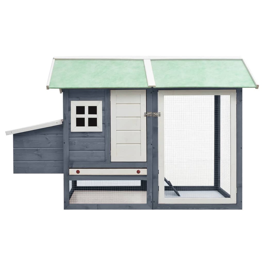 Poulailler 170 x 81 x 110 cm bois de pin massif et sapin gris