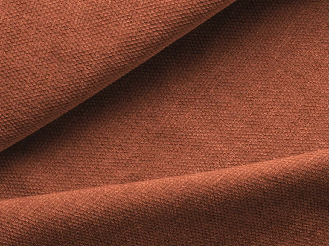 Pouf en Chenille - terre cuite - EKAHI