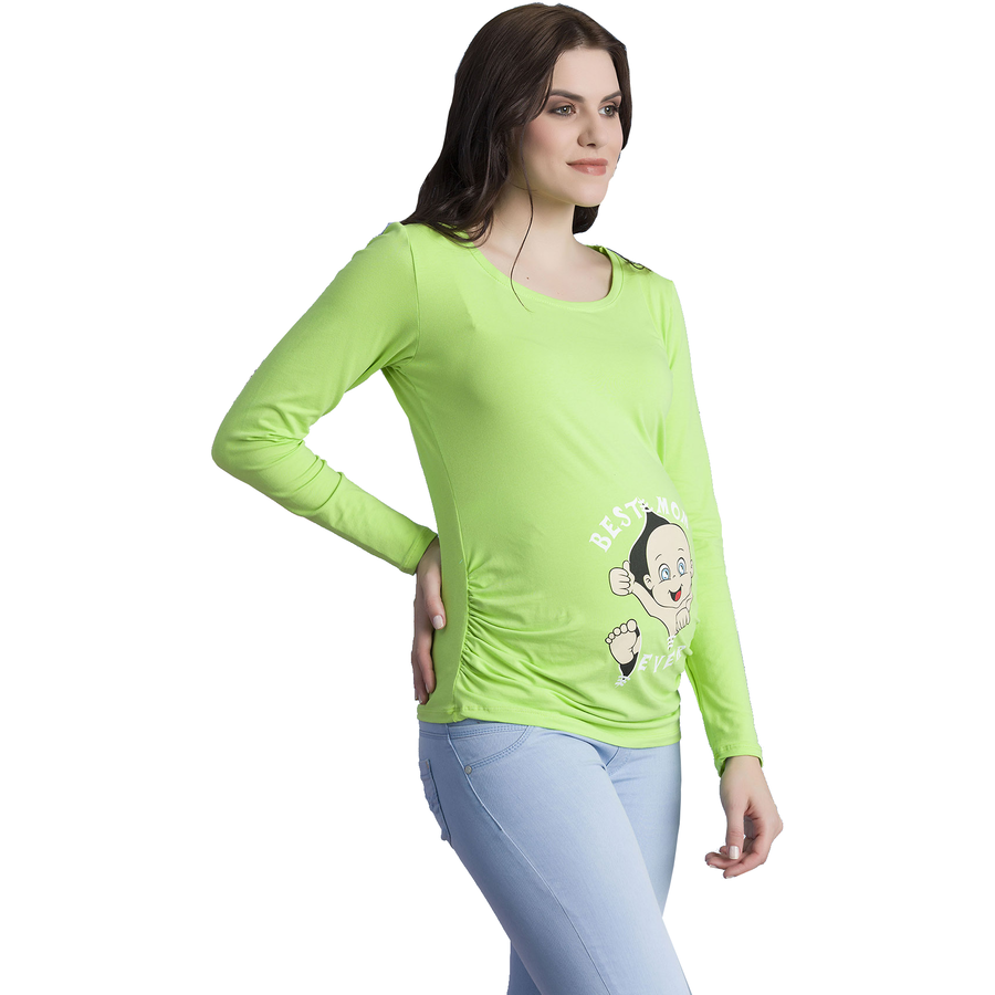 M.M.C. Umstandslangarmshirt Best Mom Ever mit Motiv Hellgrün