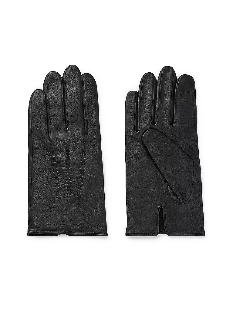 BOSS Lederhandschuhe schwarz