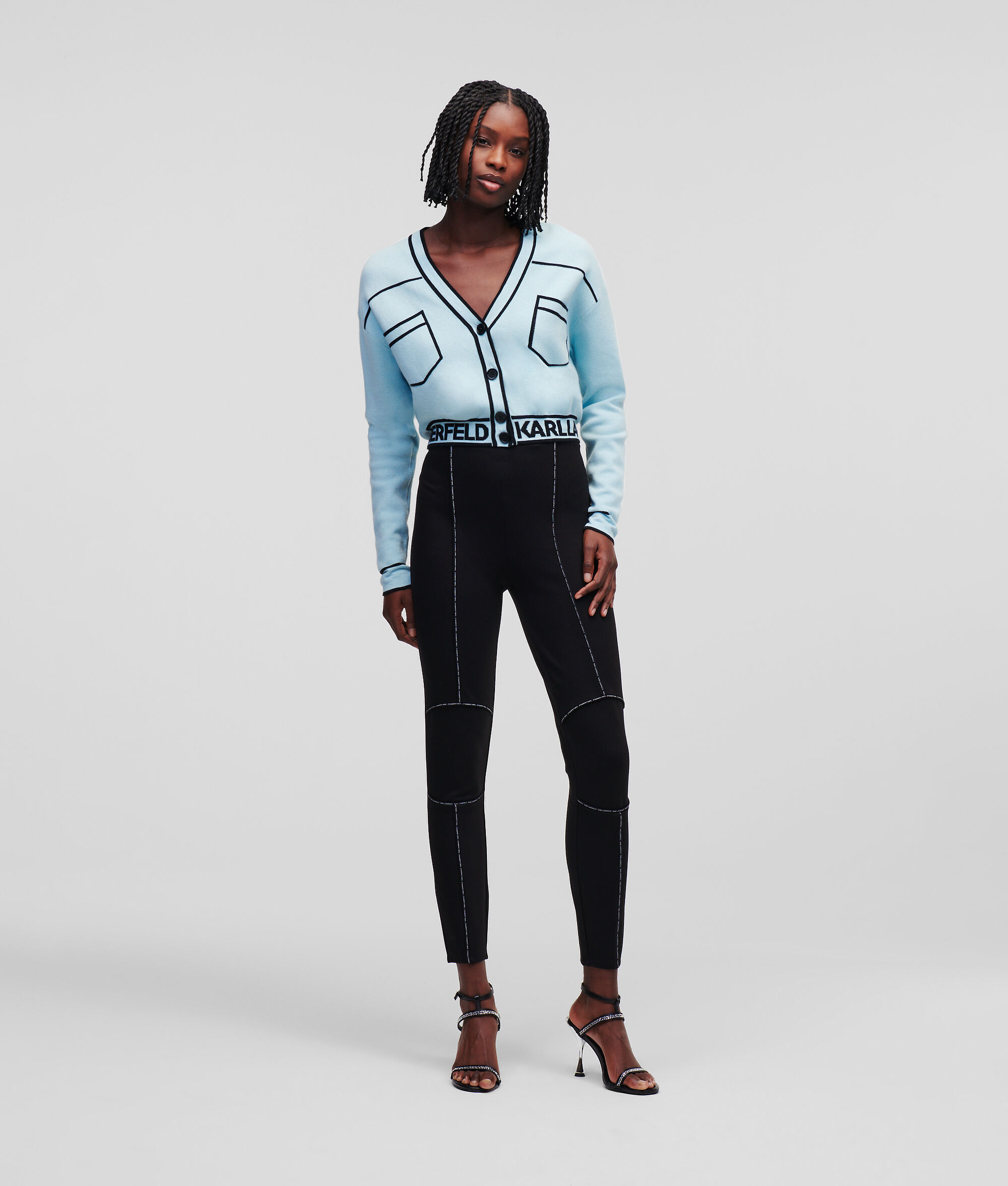 CARDIGAN CROPPED AVEC LOGO KARL