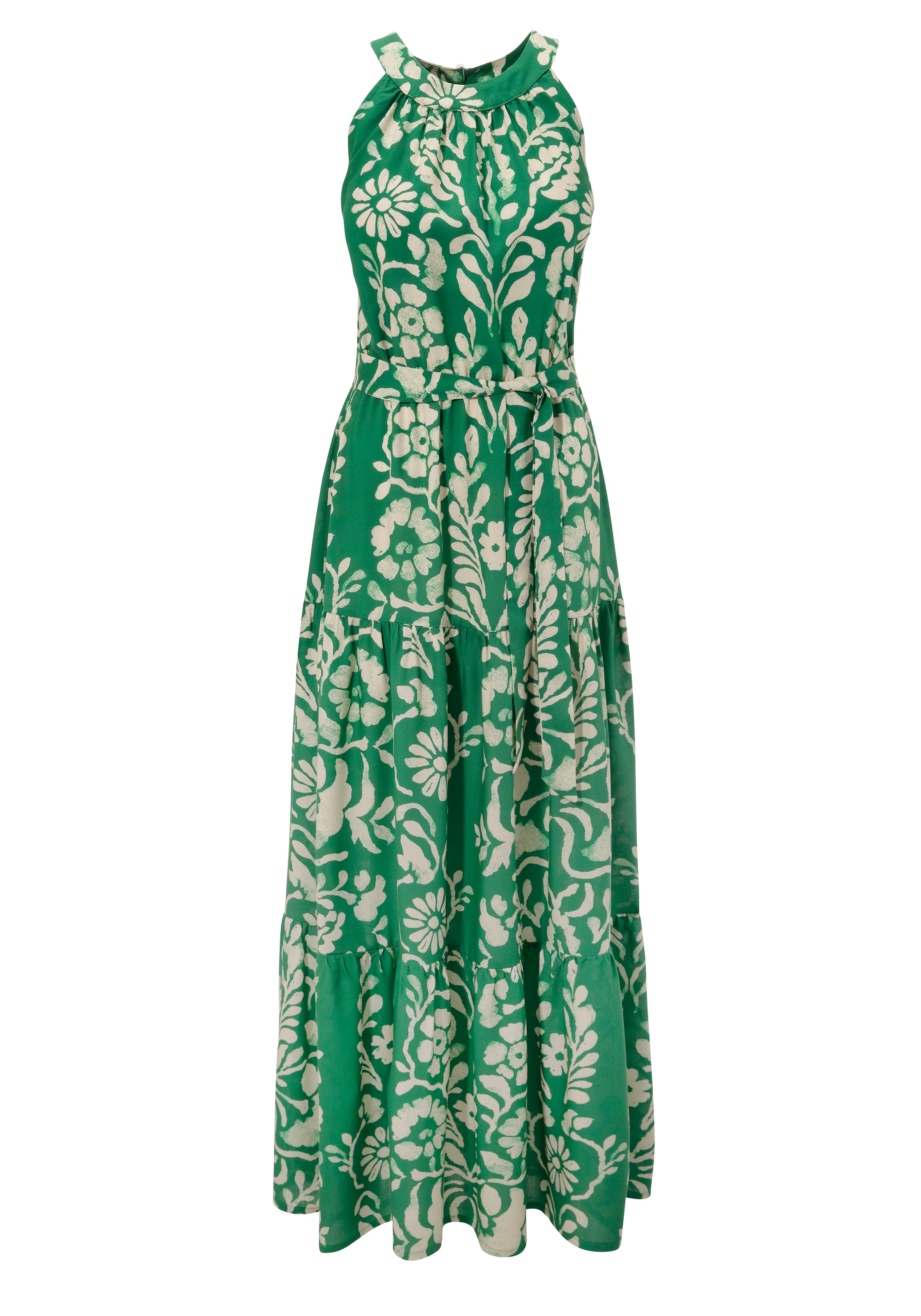Aniston CASUAL Sommerkleid mit abnehmbaren Bindeband,  mit extravagantem Blumendruck - jedes Teil ein Unikat