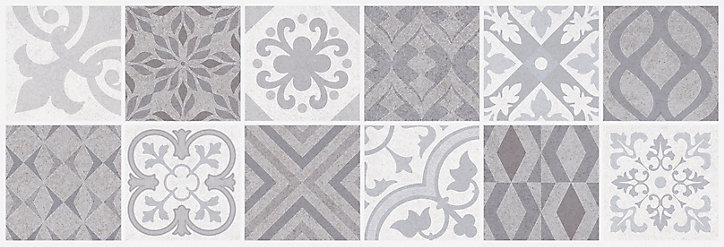 Carrelage mural décor gris 30 x 90 cm Doumay