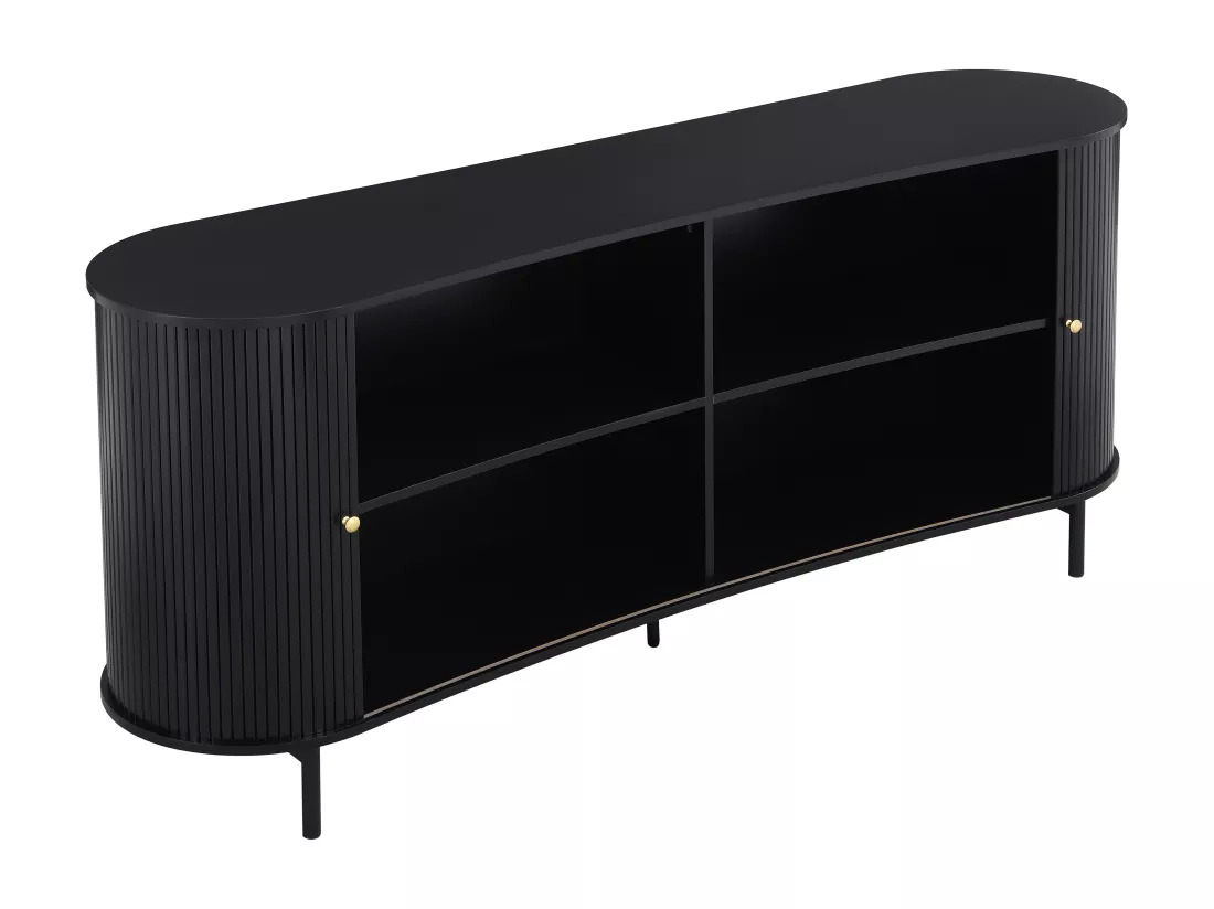 Buffet avec 2 portes coulissantes en MDF - Noir - SEVATO