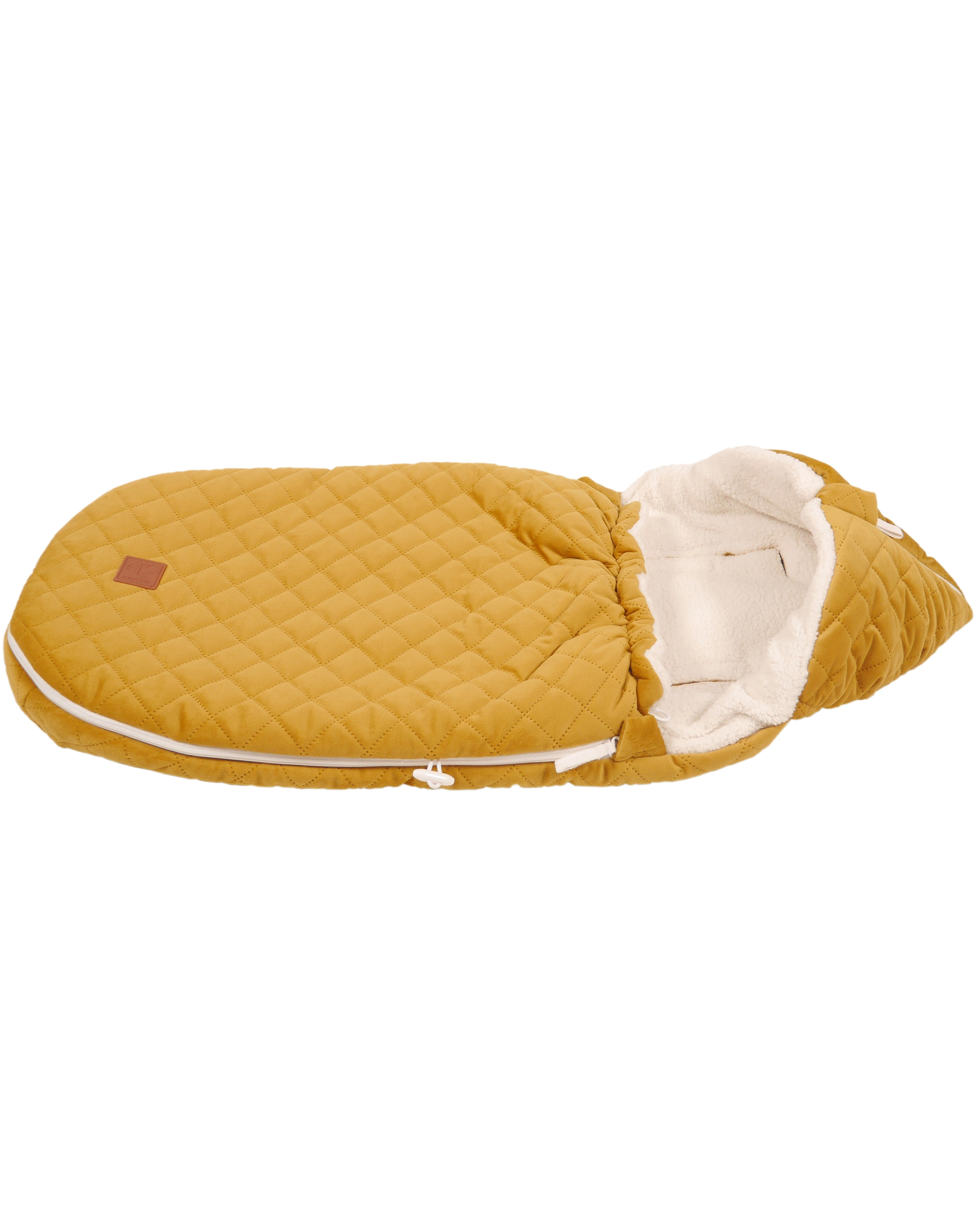 Babyschalen-Fußsack VELVET HOODY in yellow mustard