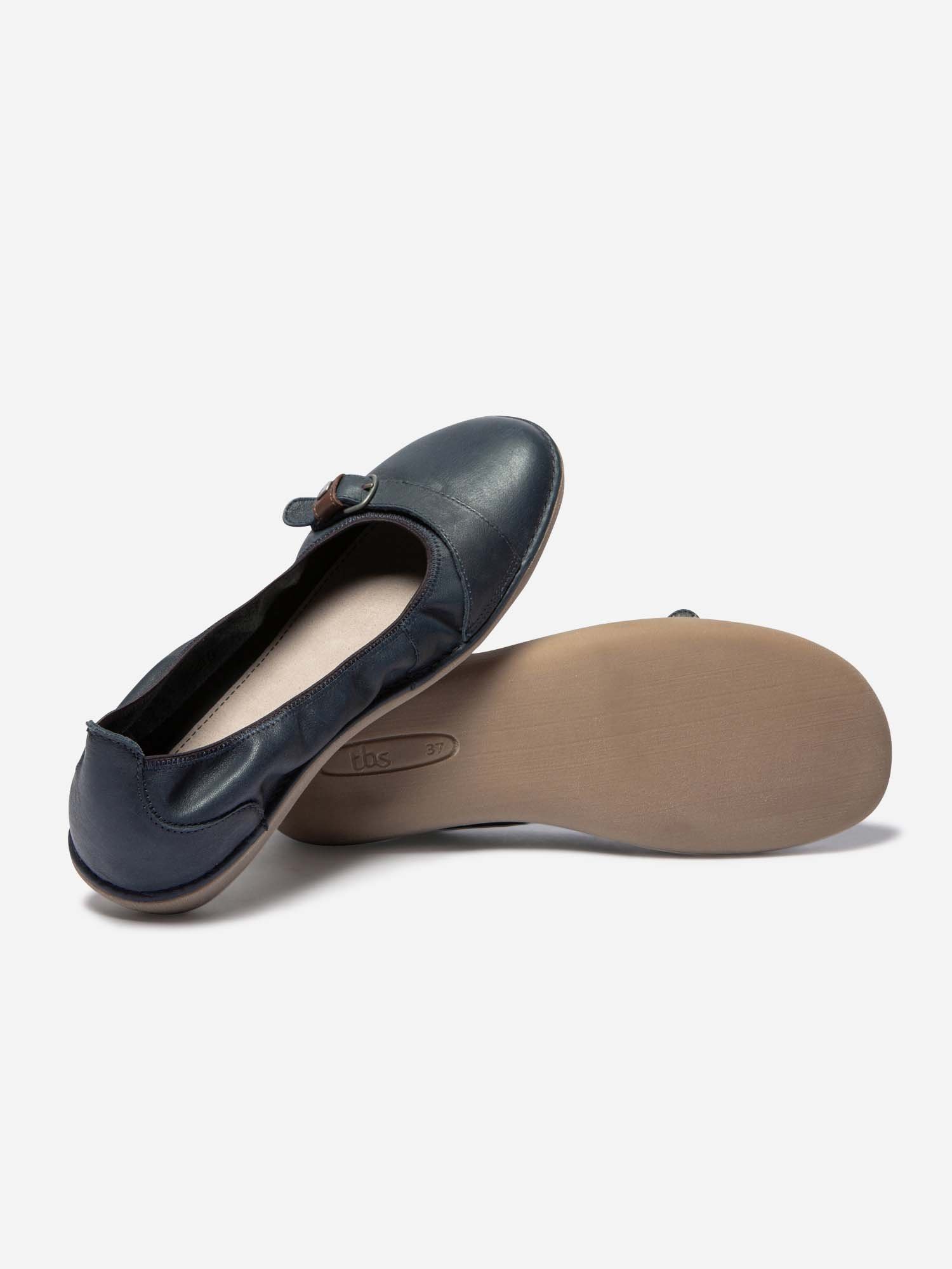 Ballerines Femme Confort Cuir Marine