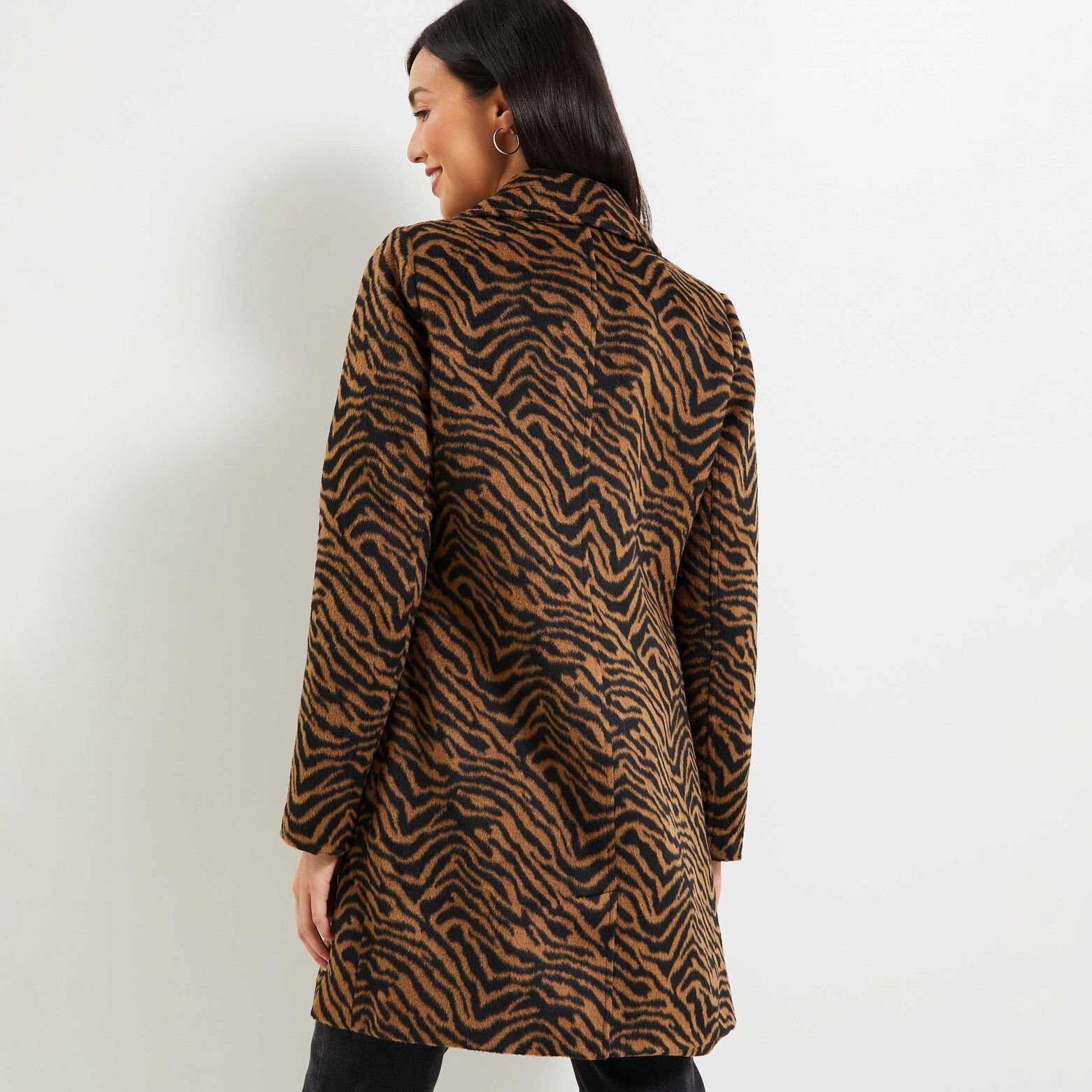 Manteau par-dessus motif animalier femme