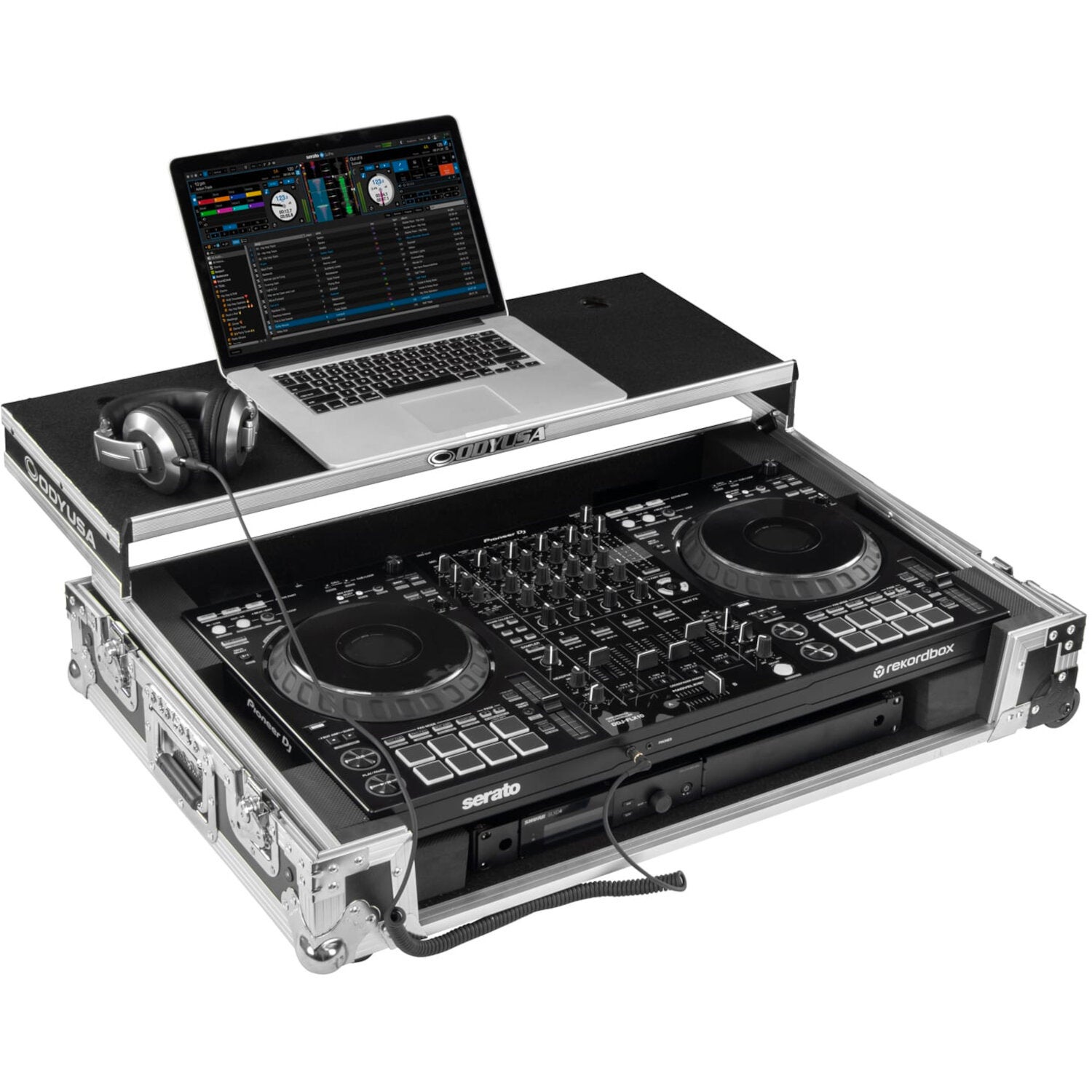 Odyssey FZGSDDJFLX10CW 1U Glide Style flightcase met wieltjes
