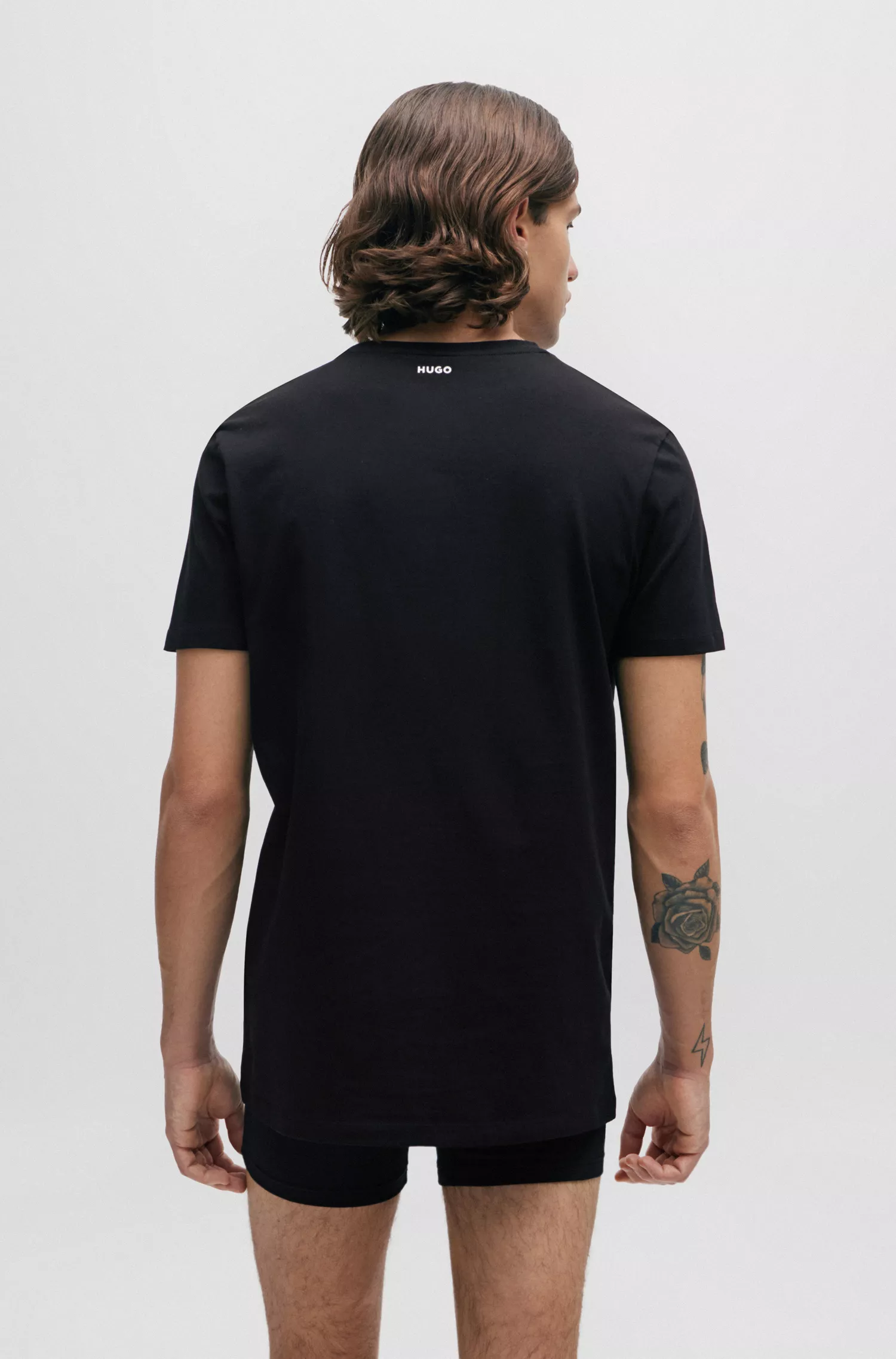 HUGO Vermelho - Pacote com duas camisetas slim fit em algodão elástico.