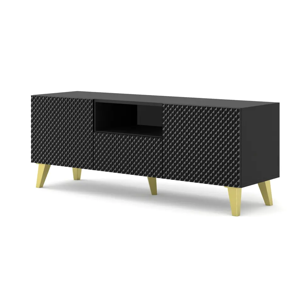 RTV-kast Ravenna PC 150 2D1S glanzend zwart (fronten)