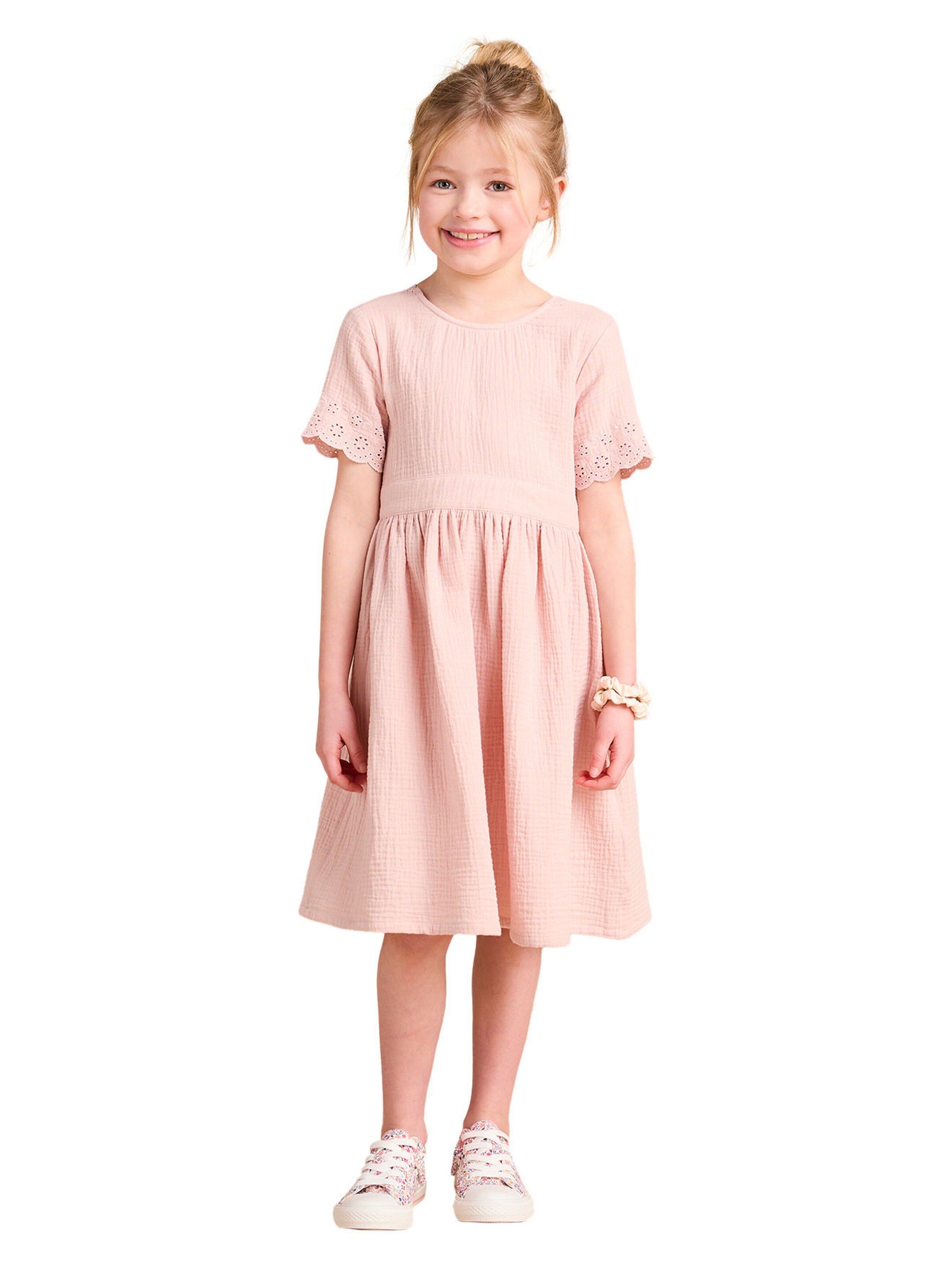 Envie de Fraise Bio-Kollektion: Festliches Mädchen Kleid, MAMA & TOCHTER-Capsule pudrig rosa