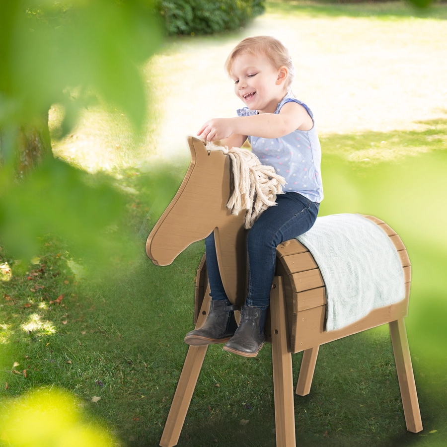 roba Holzpferd Outdoor teakholz