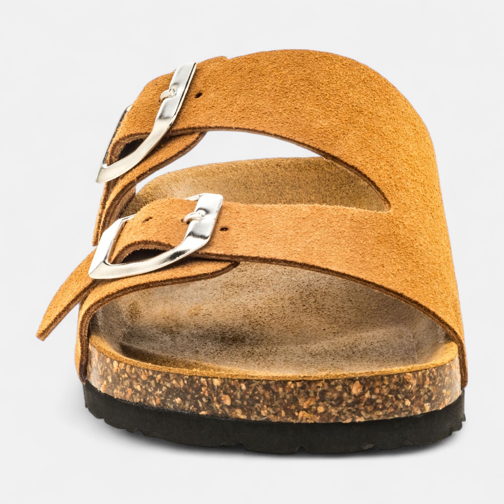 Mules semelle liège Femme en cuir camel