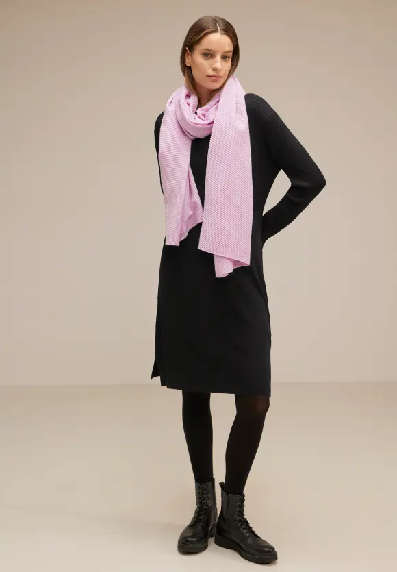 Rippstrick Kleid - Black