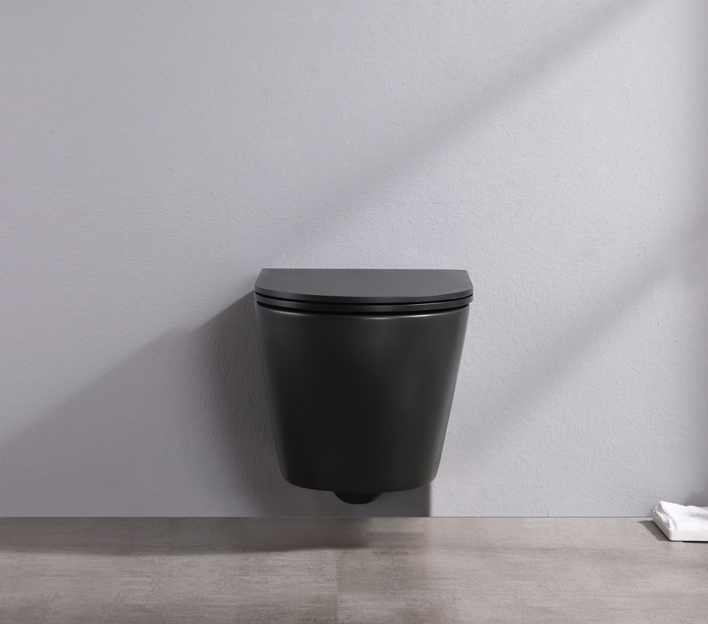 Saniclear Itsie mat zwarte toiletpot randloos met softclose zitting