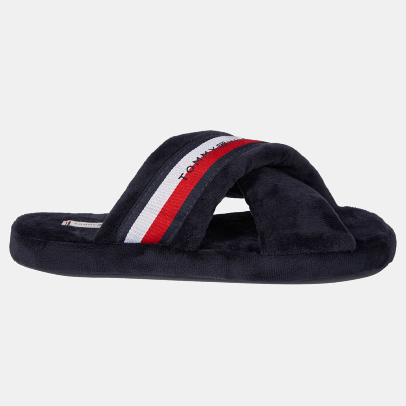 Tommy Hilfiger Chaussons en fausse fourrure croisés bleu marine