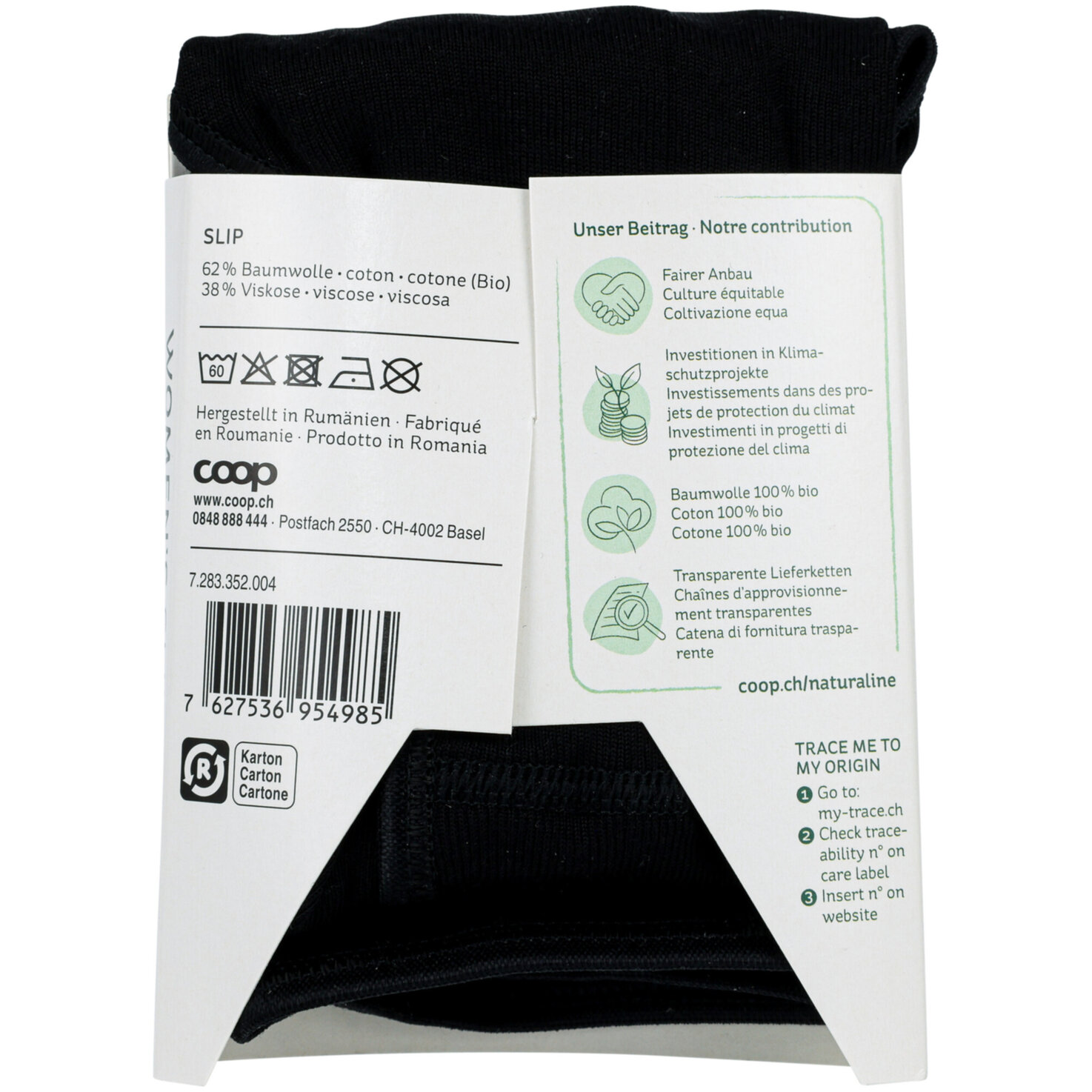 Naturaline Textil Damen Slip schwarz XL