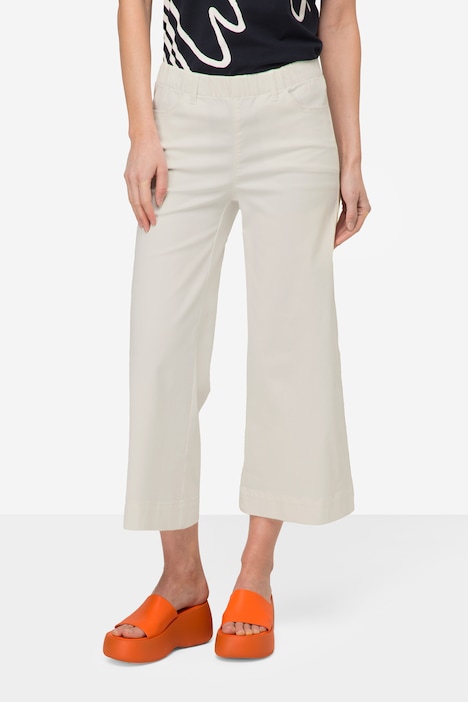 Culotte, wadenlang, weites Bein, Elastikbund