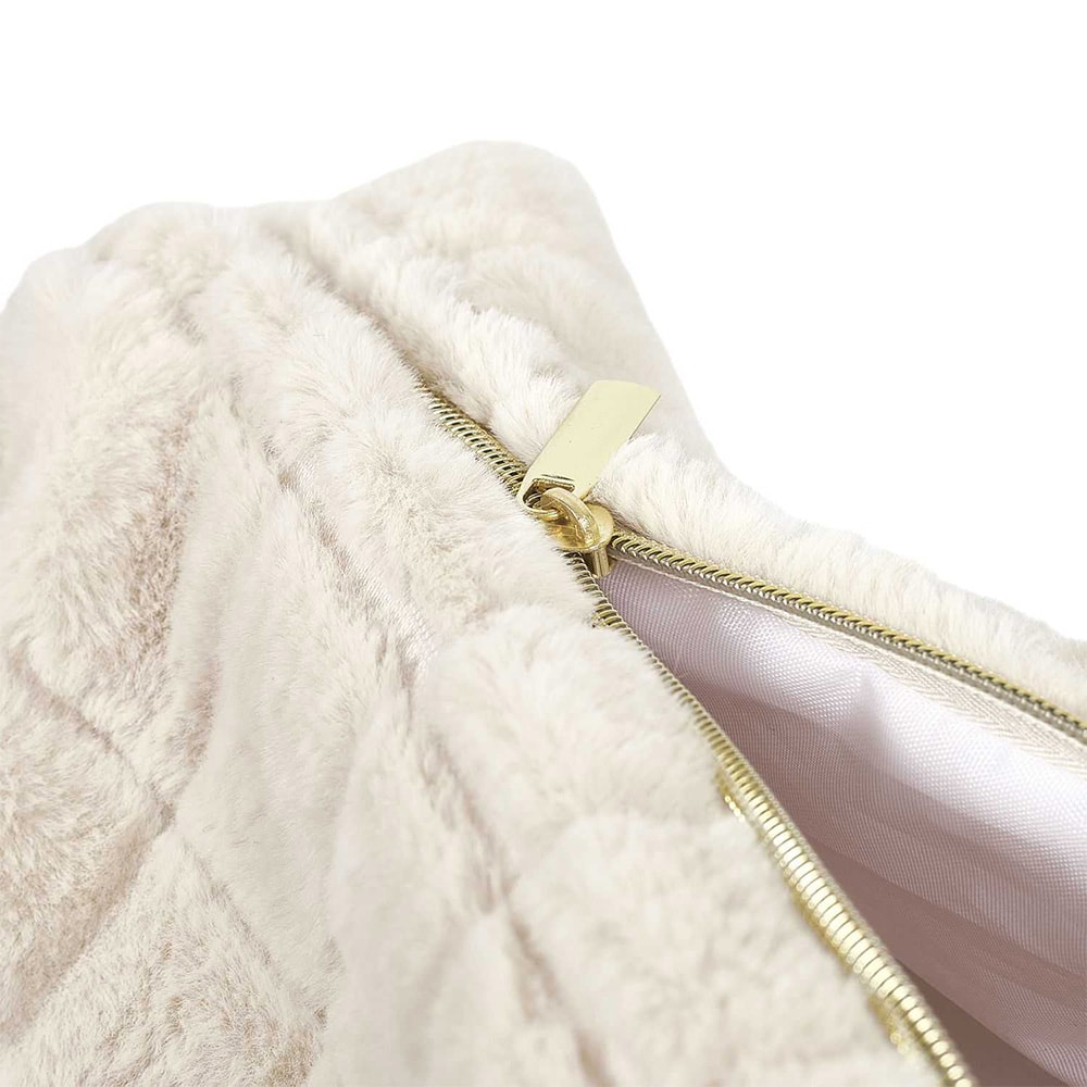 Trousse de maquillage - Fourrure synthétique - Blanc - Blanc