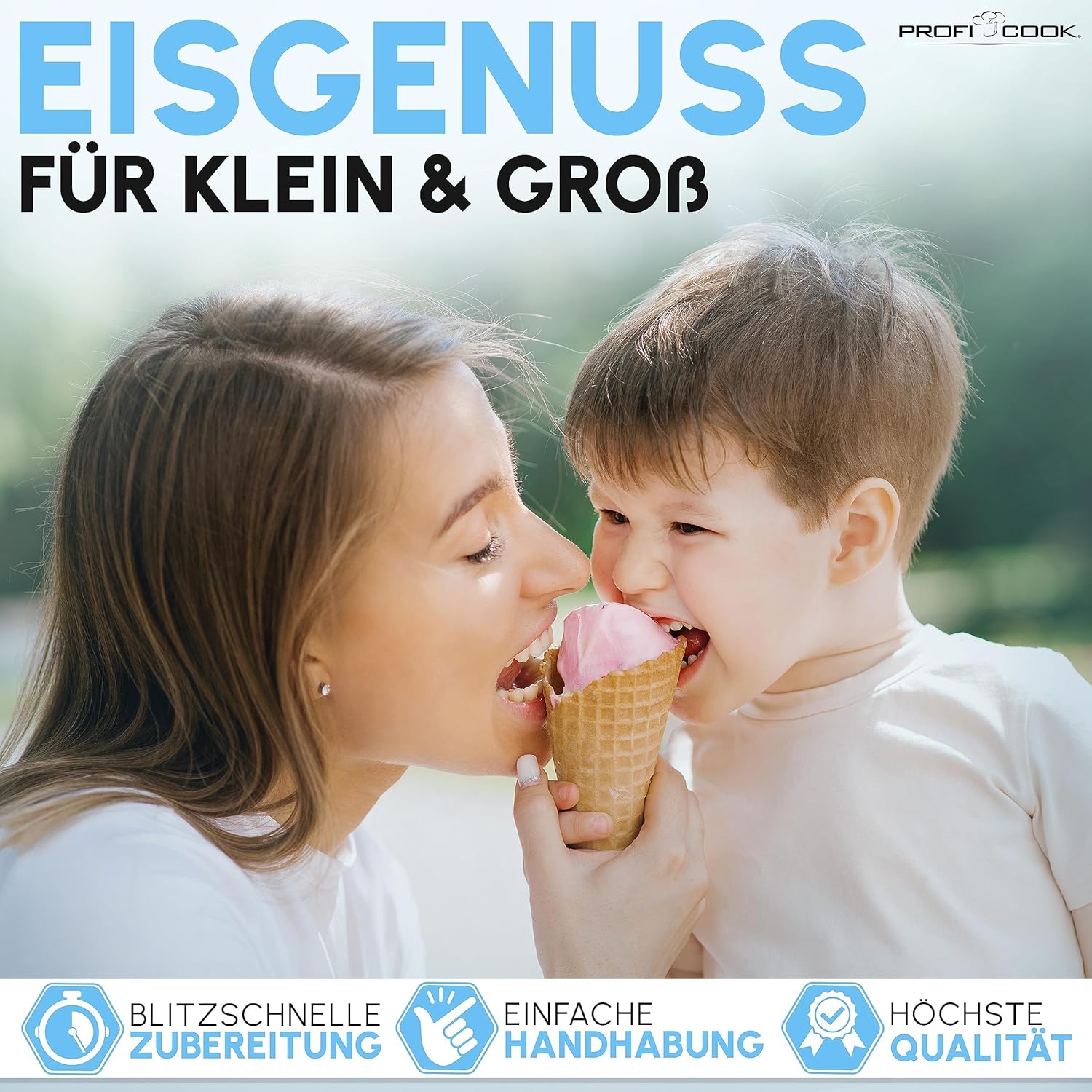 ProfiCook Eismaschine und Joghurtbereiter | Eis in 20 min. | für bis zu 1500ml | Eismaschine mit Kompressor | für Eis & Frozen Joghurt | Inkl. Rezeptvorschläge, Spachtel und Messbecher | PC ICM 1268