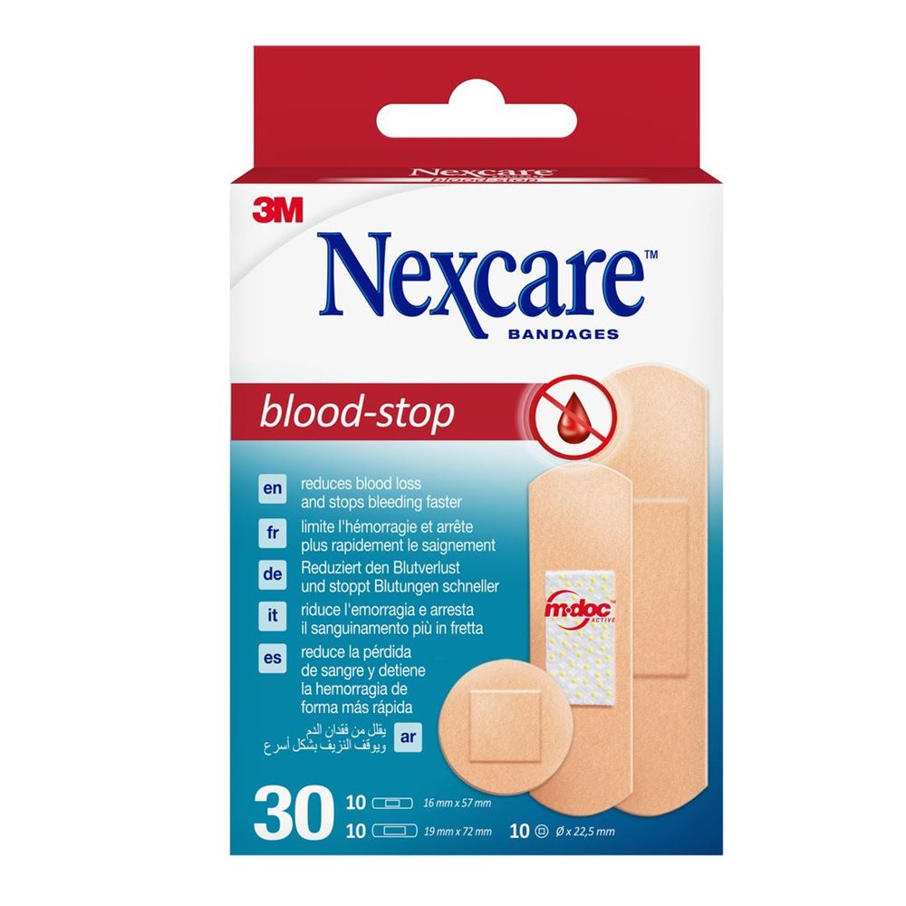 NEXCARE Blood-Stop Pflaster<br>30 Stück, 3 Grössen gemischt