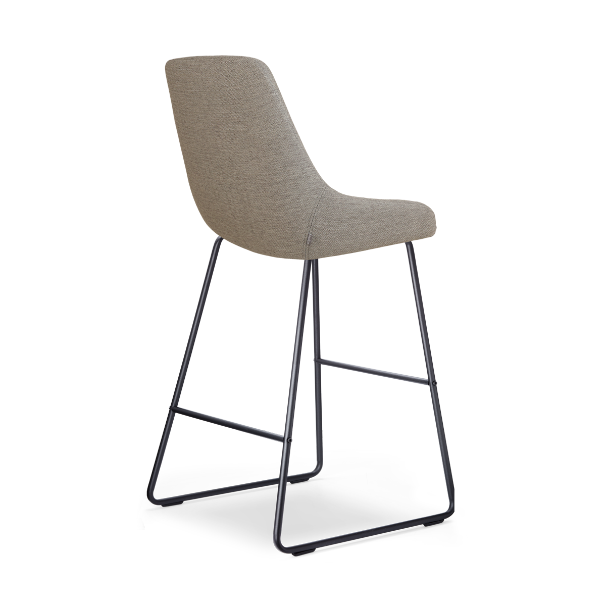 Barkruk Nino-Isa warm grijs - zwart onderstel - 75 cm