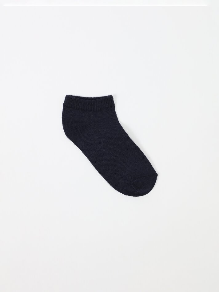 Pacote com 7 pares de meias curtas em cores básicas - Azul Claro