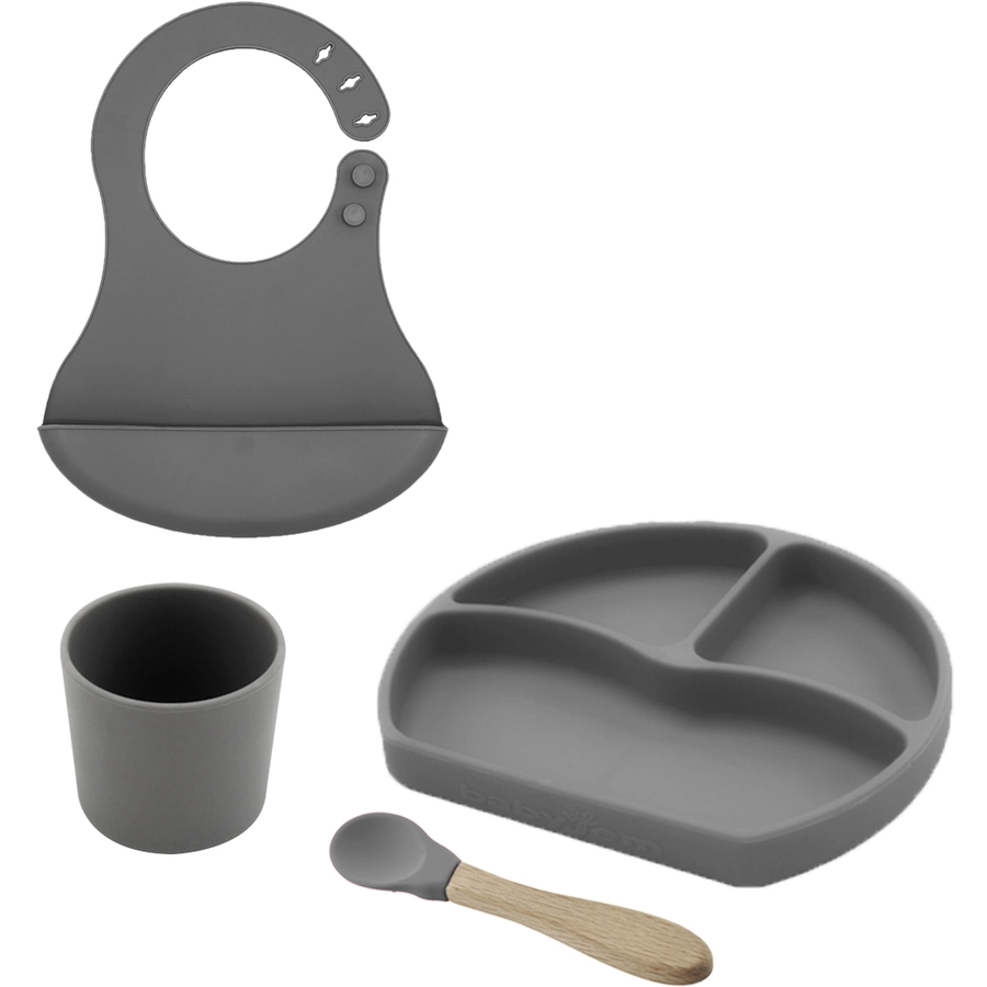 babyJem Esslernset Silikon, grau