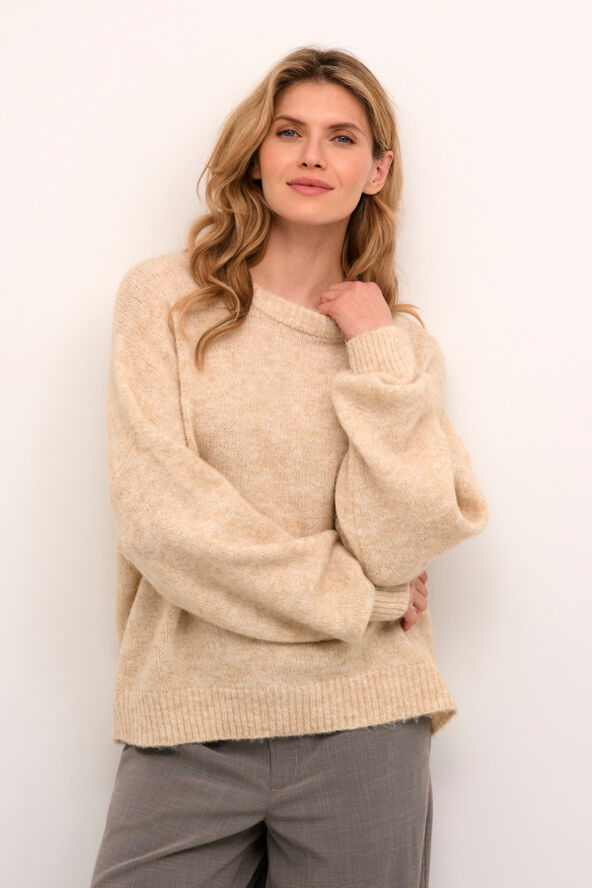 Culture CUkimmy Pullover Oyster gray solid melange