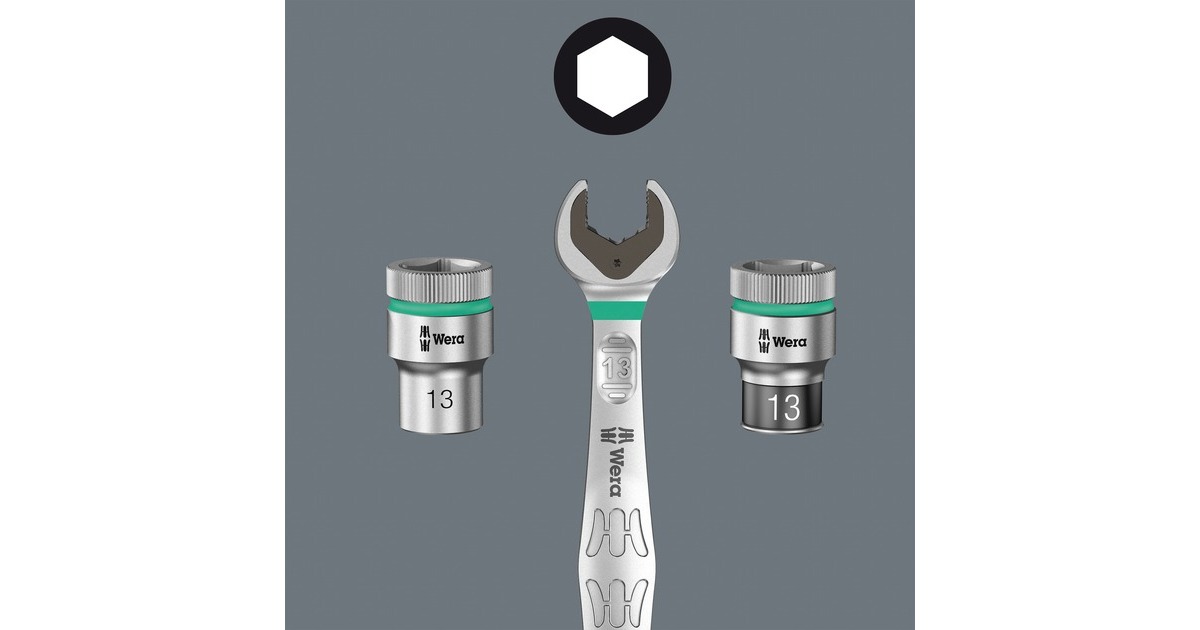 Wera9607 Dop-magneetstrip B Impaktor 1 dopsleutel  (Zwart/groen, 10‑delig)
