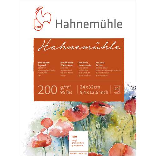HAHNEMÜHLE Echt-Bütten Aquarell 200 Aquarellblock