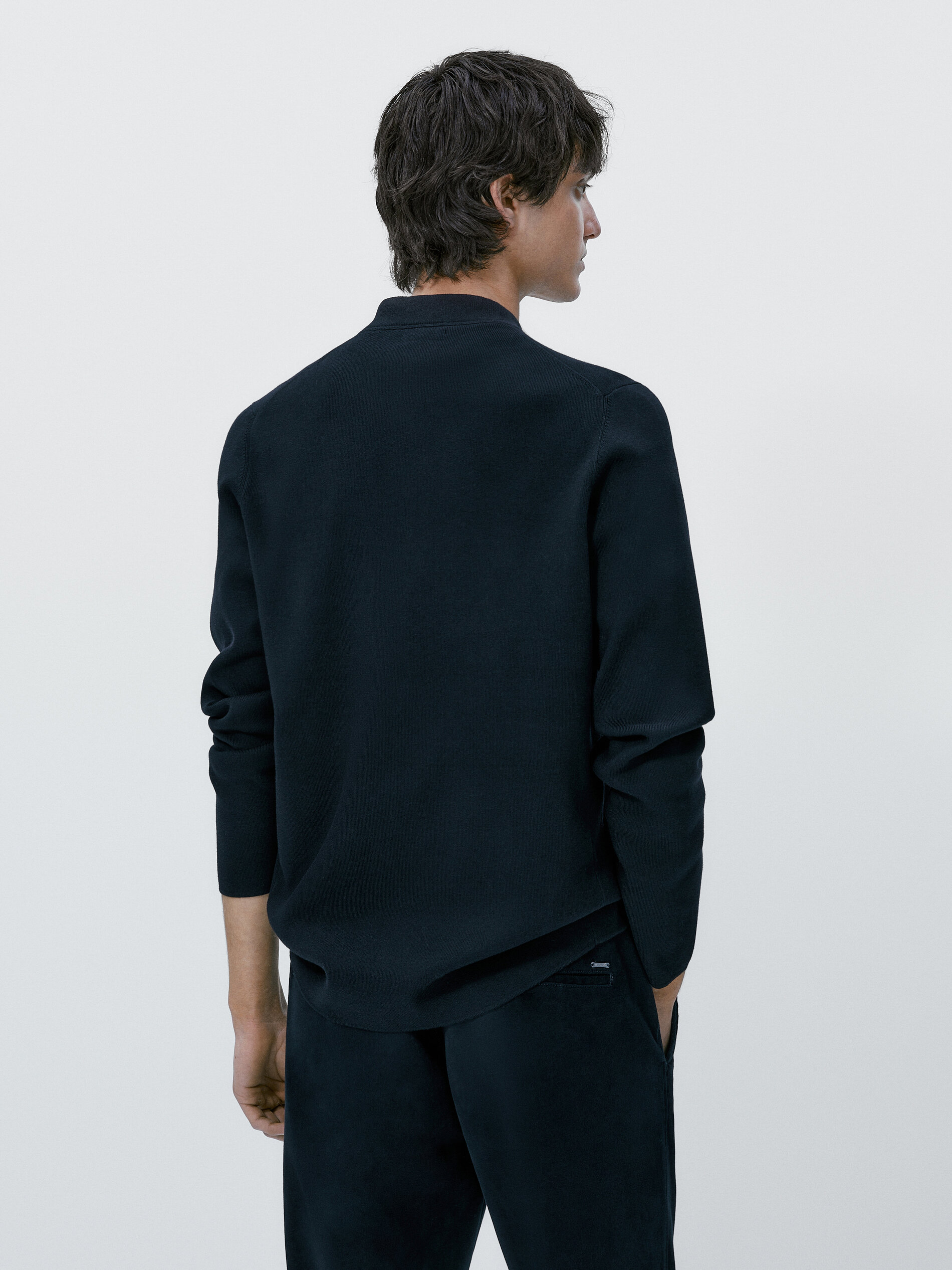 Cardigã estilo bomber - AZUL MARINHO