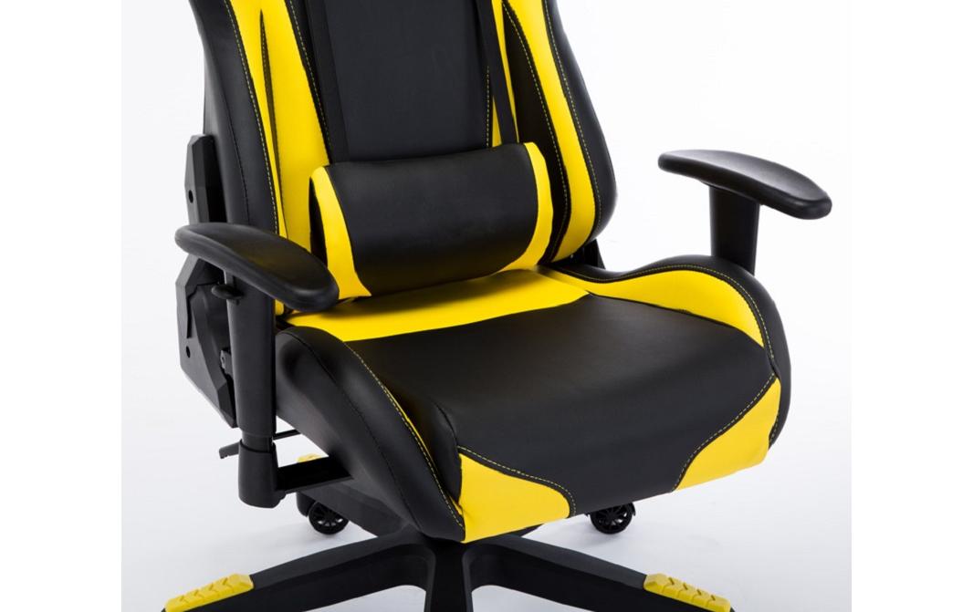 Gaming-Stuhl LC-GC-600BY Gelb/Schwarz<br>Ergonomischer Gaming-Stuhl aus PU-Leder mit 120 kg Belastbarkeit