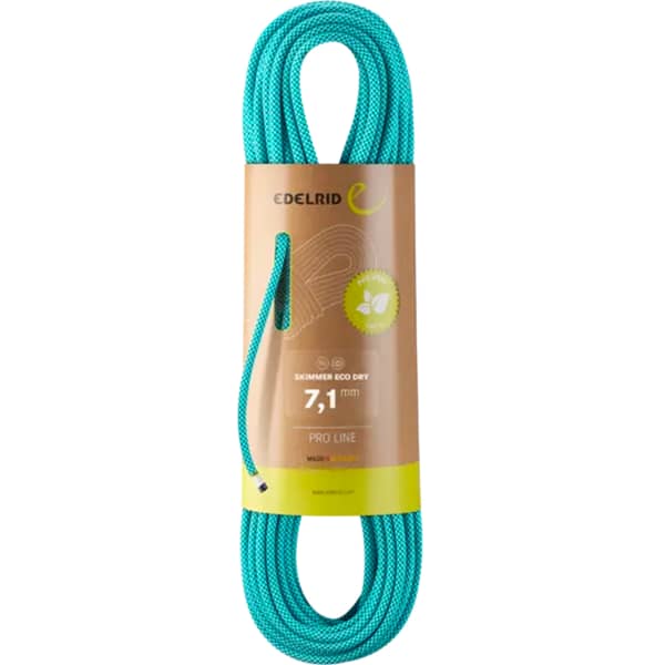 Corde alpinisme EDELRID SKIMMER ECO DRY 7,1MM, 50 M ICEMINT