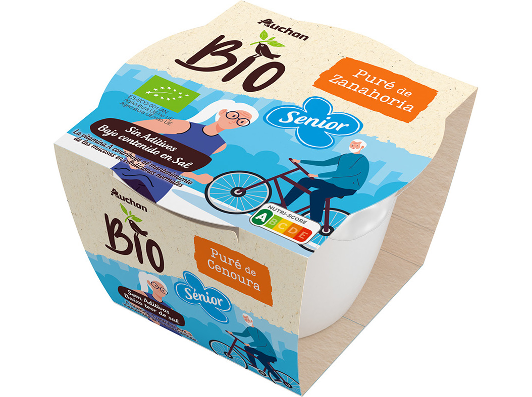 PURÉ AUCHAN BIO CENOURA 220G