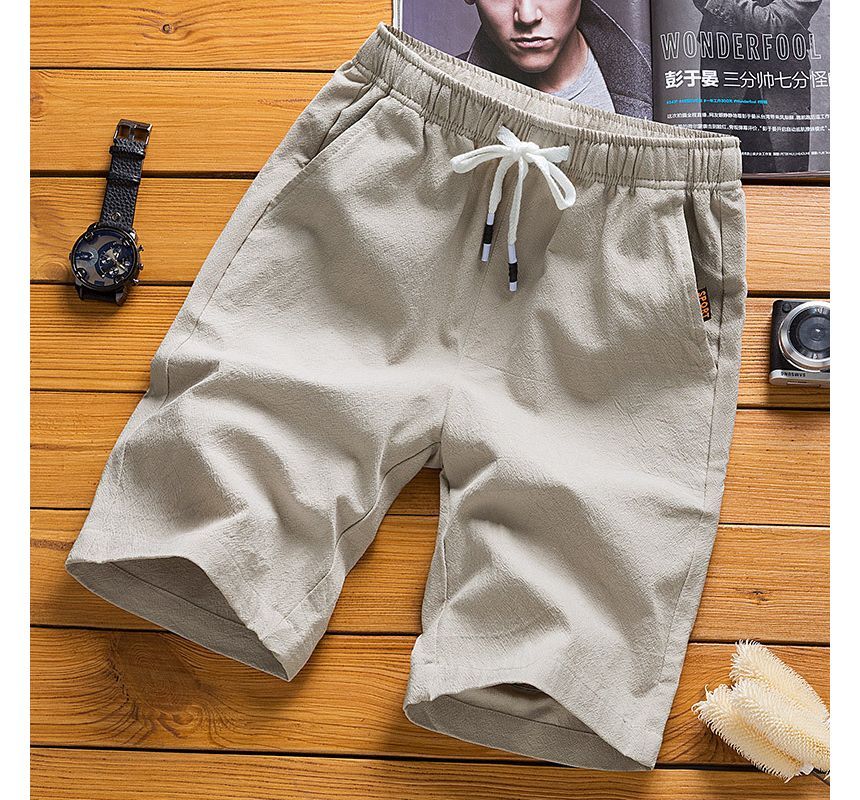 YIKES - Mid Rise Plain Drawstring Shorts