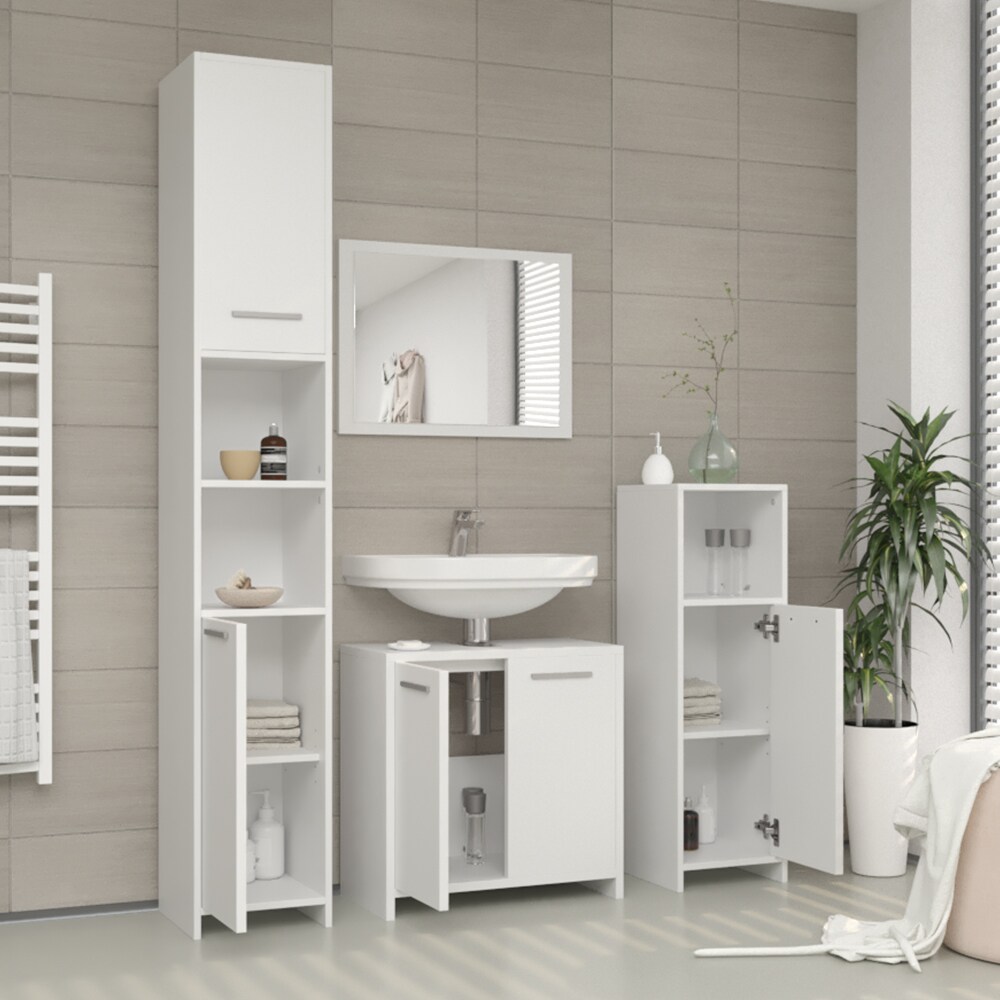 Vicco Badschrank Kiko Midischrank Badezimmerschrank Badmöbel Bad Weiß
