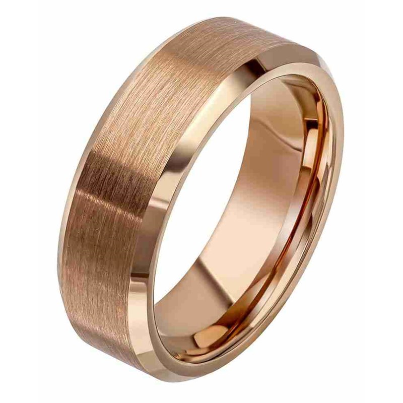 Bague plaqué café en tungstène