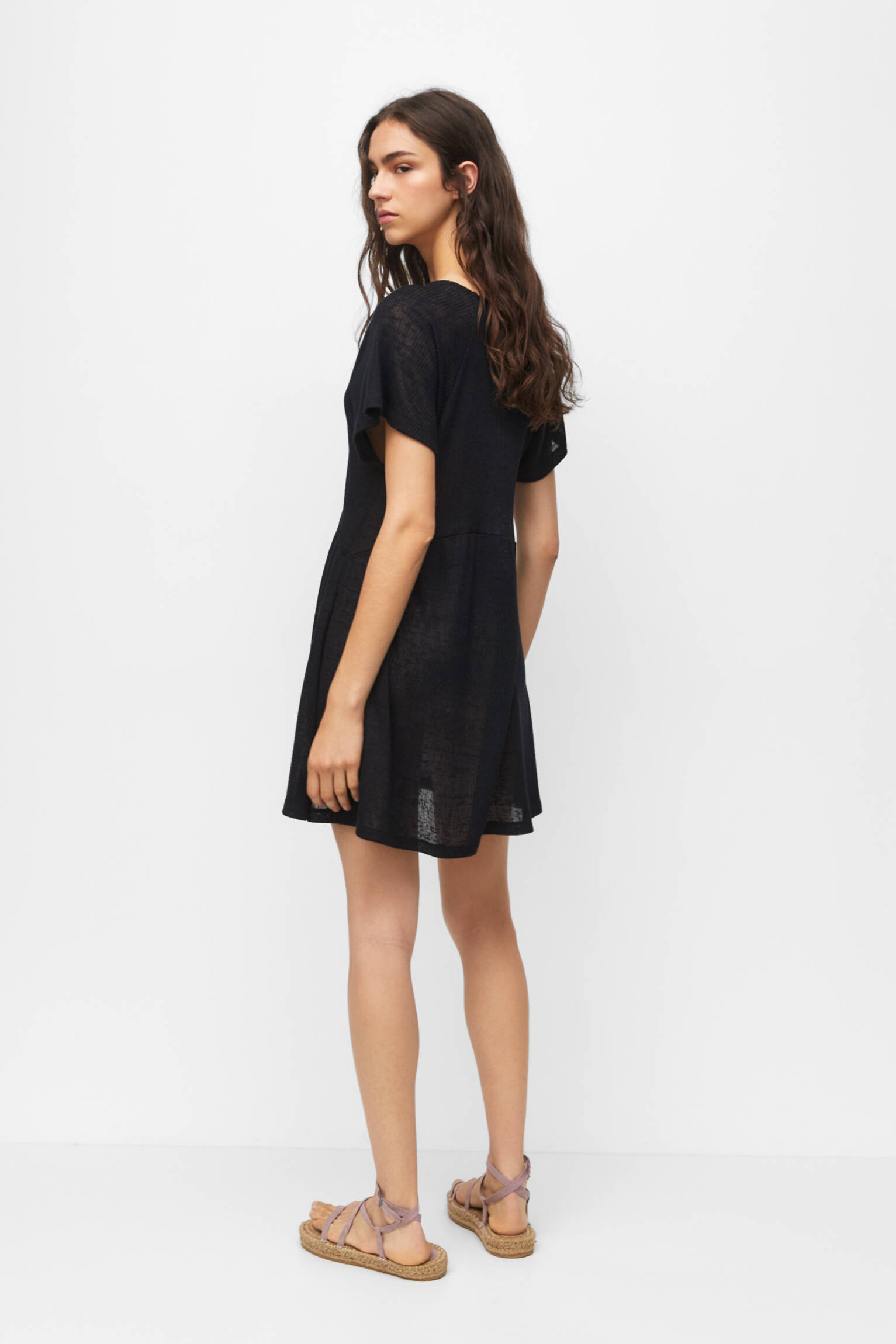 Vestido Fluido de Tricô Corsair - Preto