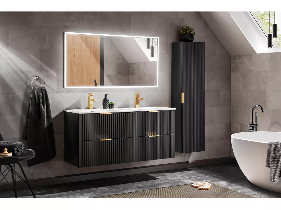 Armoire Sous Lavabos ADEL CUW60 2D 60x46x57 Noir