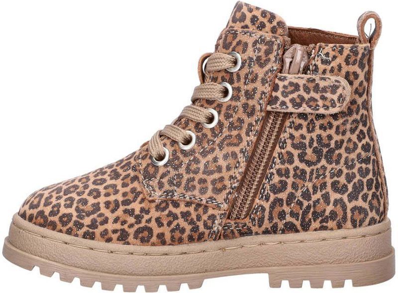 Nelson - Veterboots - Panterprint - Nubuck - Meisjes