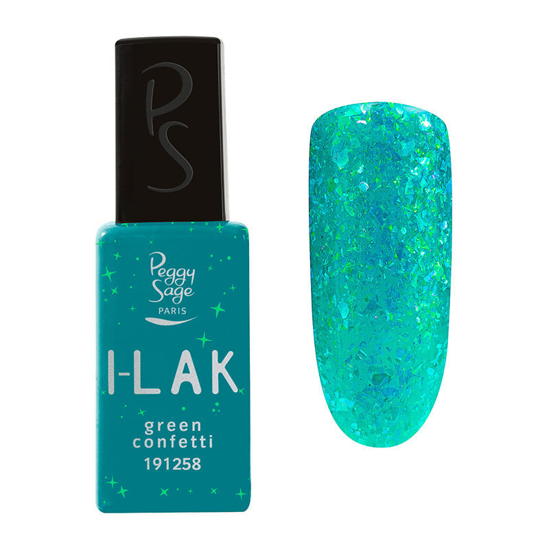 Vernis semi-permanent I-LAK green confetti