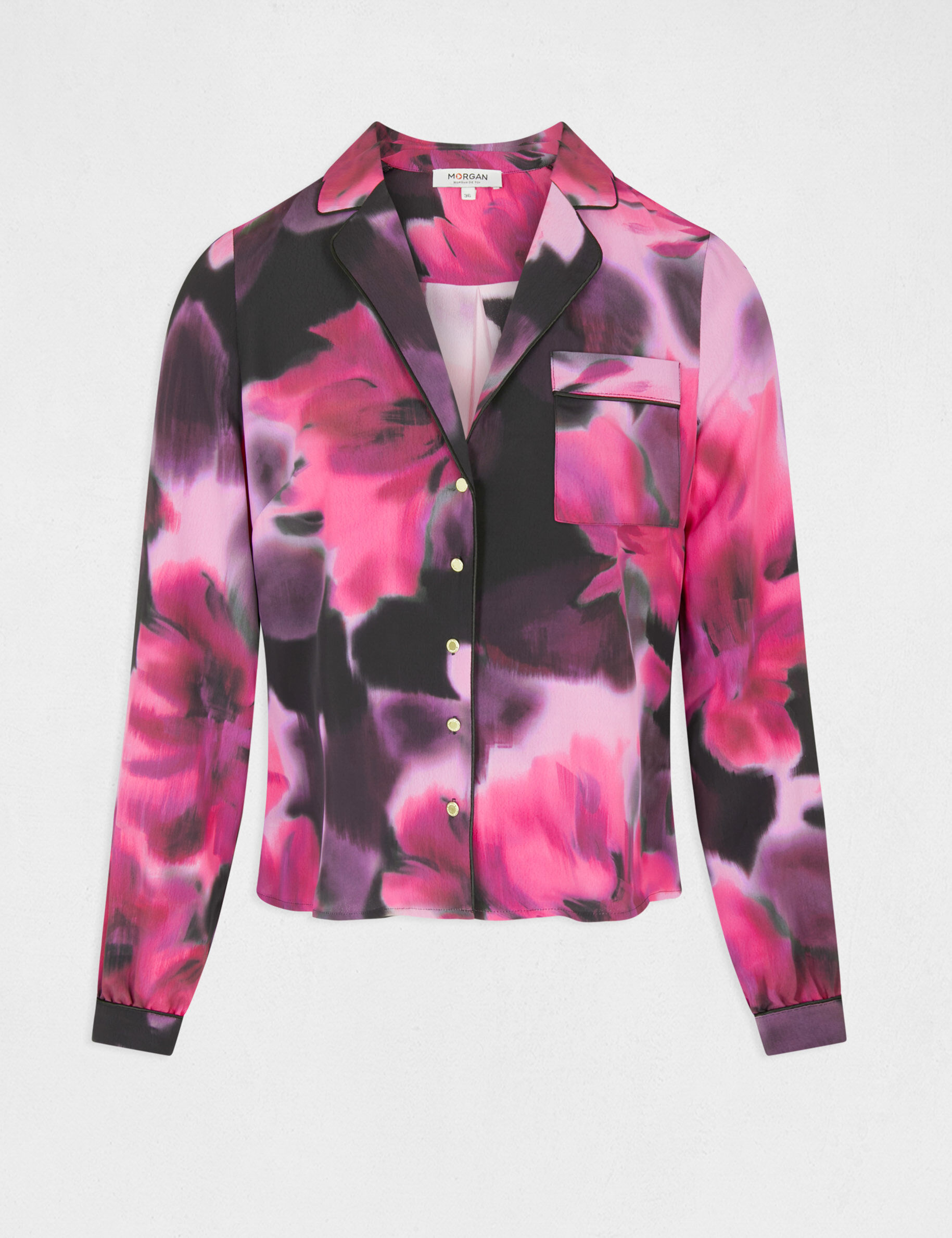 Chemise manches longues imprimé abstrait multico femme - multico