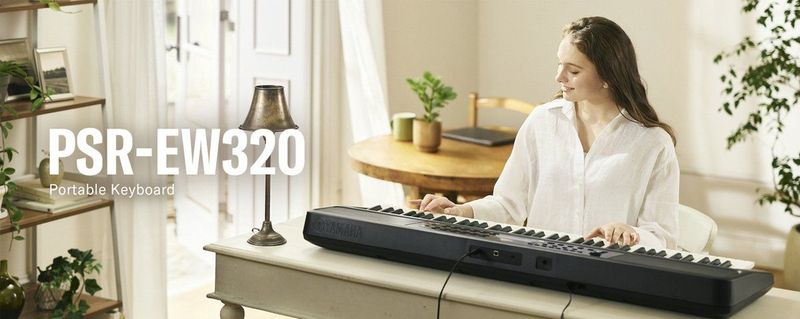 Yamaha - PSR-EW320 - Draagbaar Keyboard - Zwart - 76 Toetsen